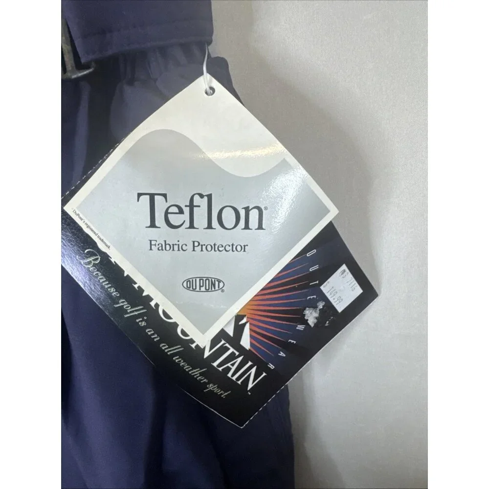 Sun Mountain Tempest Rain Pants Golf Waterproof Teflon Navy Mens L Deadstock VTG